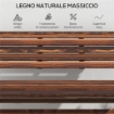 PANCHINA DA GIARDINO 2 POSTI PIEGHEVOLE A DOGHE IN LEGNO DI PINO, 122X63X83 CM, CARBONIZZATO