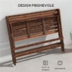 PANCHINA DA GIARDINO 2 POSTI PIEGHEVOLE A DOGHE IN LEGNO DI PINO, 122X63X83 CM, CARBONIZZATO