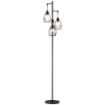 LAMPADA DA TERRA INDUSTRIALE CON 3 PARALUMI E INTENSITÓ REGOLABILE, IN ACCIAIO, 30X30X170.5 CM, NERO