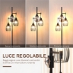 LAMPADA DA TERRA INDUSTRIALE CON 3 PARALUMI E INTENSITÓ REGOLABILE, IN ACCIAIO, 30X30X170.5 CM, NERO