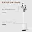 LAMPADA DA TERRA INDUSTRIALE CON 3 PARALUMI E INTENSITÓ REGOLABILE, IN ACCIAIO, 30X30X170.5 CM, NERO