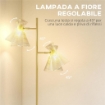 LAMPADA DA TERRA MODERNA CON 2 LUCI E TESTE REGOLABILI, INTERRUTTORE A PEDALE, ORO