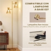 LAMPADA DA TERRA MODERNA CON 2 LUCI E TESTE REGOLABILI, INTERRUTTORE A PEDALE, ORO