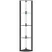LAMPADA DA TERRA CON 5 RIPIANI E LUCE LED, 3 LIVELLI DI LUMINOSITÓ E INTERRUTTORE A PEDALE, NERO