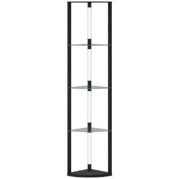 LAMPADA DA TERRA CON 5 RIPIANI E LUCE LED, 3 LIVELLI DI LUMINOSITÓ E INTERRUTTORE A PEDALE, NERO