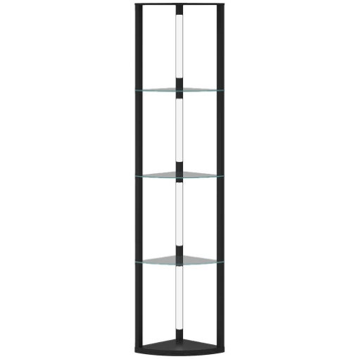 LAMPADA DA TERRA CON 5 RIPIANI E LUCE LED, 3 LIVELLI DI LUMINOSITÓ E INTERRUTTORE A PEDALE, NERO