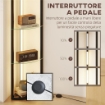 LAMPADA DA TERRA CON 5 RIPIANI E LUCE LED, 3 LIVELLI DI LUMINOSITÓ E INTERRUTTORE A PEDALE, NERO