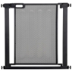 CANCELLINO PER CANI ESTENSIBILE A PRESSIONE CON CHIUSURA AUTOMATICA, ACCIAIO E ABS, 75-82X76 CM, NERO