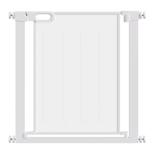 CANCELLINO PER CANI REGOLABILE CON CHIUSURA AUTOMATICA, ACCIAIO E ABS, 75-82X76 CM, BIANCO