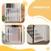 CANCELLINO PER CANI REGOLABILE CON CHIUSURA AUTOMATICA, ACCIAIO E ABS, 75-82X76 CM, BIANCO