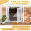 CANCELLINO PER CANI REGOLABILE CON CHIUSURA AUTOMATICA, ACCIAIO E ABS, 75-82X76 CM, BIANCO