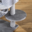 ALBERO TIRAGRAFFI PER GATTI CON PALO, CASETTA, LETTO, AMACA E 2 GIOCHI IN LEGNO E PELUCHE, 48X48X107 CM, GRIGIO