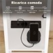 LAMPADA DA TERRA CON RIPIANI, LUCE REGOLABILE, INTERRUTTORE A PEDALE E PORTE USB, BIANCO