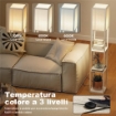 LAMPADA DA TERRA CON RIPIANI, LUCE REGOLABILE, INTERRUTTORE A PEDALE E PORTE USB, BIANCO
