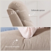 POLTRONA RECLINABILE MANUALE IN TESSUTO CUSCINO SPESSO, BRACCIOLI IMBOTTITI E POGGIAPIEDI, BEIGE