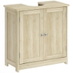 MOBILE SOTTOLAVABO A 2 ANTE CON RIPIANO REGOLABILE E INTAGLIO A U, 60X30X60 CM, ROVERE