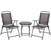 SET DA GIARDINO 3 PEZZI CON 2 SEDIE 53.5X64X93 CM E TAVOLINO DA CAFFÞ Ï45X50 CM, IN METALLO, MARRONE