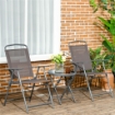 SET DA GIARDINO 3 PEZZI CON 2 SEDIE 53.5X64X93 CM E TAVOLINO DA CAFFÞ Ï45X50 CM, IN METALLO, MARRONE