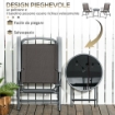 SET DA GIARDINO 3 PEZZI CON 2 SEDIE 53.5X64X93 CM E TAVOLINO DA CAFFÞ Ï45X50 CM, IN METALLO, MARRONE
