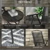 SET DA GIARDINO 3 PEZZI CON 2 SEDIE 53.5X64X93 CM E TAVOLINO DA CAFFÈ 45X50 CM, IN METALLO, NERO
