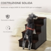 SCALETTA PER CANI E GATTI A 4 SCALINI CON CUSCINI IN PELUCHE RIMOVIBILI, 40X59X54.2 CM, MARRONE