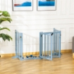 CANCELLINO PIEGHEVOLE PER CANI TAGLIA PICCOLA/MEDIA CON 4 PANNELLI IN LEGNO E PORTA, 237.5X36X80 CM, GRIGIO