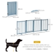 CANCELLINO PIEGHEVOLE PER CANI TAGLIA PICCOLA/MEDIA CON 4 PANNELLI IN LEGNO E PORTA, 237.5X36X80 CM, GRIGIO