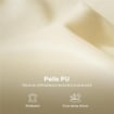 DIVANO 3 POSTI IN FINTA PELLE CON IMBOTTITURA SPESSA, TASCA LATERALE E 2 CUSCINI, 190X83X90 CM, BEIGE