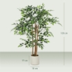 PIANTA ARTIFICIALE DI BANIANO VERDE IN PEVA E LEGNO CON VASO CONTENITORE IN PP E CEMENTO, 55X55X120 CM