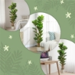 PIANTA DI FICO ARTIFICIALE VERDE IN PEVA E LEGNO CON VASO CONTENITORE IN PP E CEMENTO, 50X50X150 CM