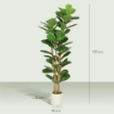 PIANTA DI FICO ARTIFICIALE VERDE IN PEVA E LEGNO CON VASO CONTENITORE IN PP E CEMENTO, 50X50X150 CM