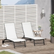 SET 2 LETTINI PRENDISOLE CON SCHIENALE RECLINABILE, IN ALLUMINIO E TESSUTO TRASPIRANTE, 66X165X102 CM, CREMA