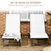 SET 2 LETTINI PRENDISOLE CON SCHIENALE RECLINABILE, IN ALLUMINIO E TESSUTO TRASPIRANTE, 66X165X102 CM, CREMA