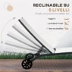 SET 2 LETTINI PRENDISOLE CON SCHIENALE RECLINABILE, IN ALLUMINIO E TESSUTO TRASPIRANTE, 66X165X102 CM, CREMA