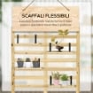 CASSAPANCA DA GIARDINO CON TRALICCIO E 4 RIPIANI IN LEGNO CON CHIUSURA MAGNETICA, 80X45X160 CM