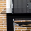 TAVOLO DA GIARDINO RETTANGOLARE PER 6 PERSONE CON PIANO IN VETRO E ALLUMINIO, 150X90 CM, NERO