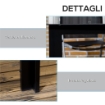 TAVOLO DA GIARDINO RETTANGOLARE PER 6 PERSONE CON PIANO IN VETRO E ALLUMINIO, 150X90 CM, NERO