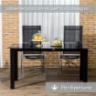 TAVOLO DA GIARDINO RETTANGOLARE PER 6 PERSONE CON PIANO IN VETRO E ALLUMINIO, 150X90 CM, NERO