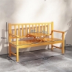 PANCHINA DA GIARDINO CON TAVOLINO CENTRALE SOLLEVABILE E BRACCIOLI, IN LEGNO, 153X56X91 CM, MARRONE CHIARO