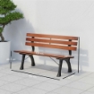 PANCHINA DA GIARDINO 2 POSTI A DOGHE IN GHISA E LEGNO DI ABETE, 120X57X70 CM, CAFFÈ