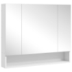 SPECCHIERA BAGNO CON ARMADIETTO 3 ANTE SOFT CLOSE E RIPIANI REGOLABILI, 90X15X75 CM, BIANCO