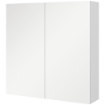 ARMADIETTO A SPECCHIO A 3 RIPIANI INTERNI REGOLABILI, IN LEGNO E VETRO, 60X15X60 CM, BIANCO