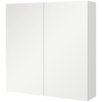 ARMADIETTO A SPECCHIO A 3 RIPIANI INTERNI REGOLABILI, IN LEGNO E VETRO, 60X15X60 CM, BIANCO