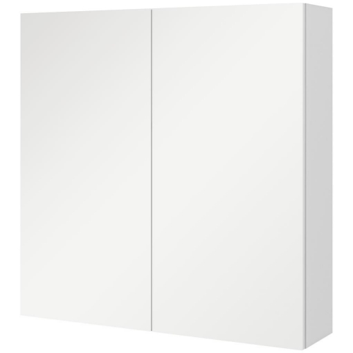 ARMADIETTO A SPECCHIO A 3 RIPIANI INTERNI REGOLABILI, IN LEGNO E VETRO, 60X15X60 CM, BIANCO