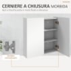 ARMADIETTO A SPECCHIO A 3 RIPIANI INTERNI REGOLABILI, IN LEGNO E VETRO, 60X15X60 CM, BIANCO