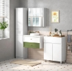 ARMADIETTO A SPECCHIO A 3 RIPIANI INTERNI REGOLABILI, IN LEGNO E VETRO, 60X15X60 CM, BIANCO