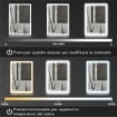 ARMADIETTO BAGNO CON SPECCHIERA, LUCI LED REGOLABILI E FUNZIONE ANTI-APPANNAMENTO, NERO