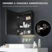 ARMADIETTO BAGNO CON SPECCHIERA, LUCI LED REGOLABILI E FUNZIONE ANTI-APPANNAMENTO, NERO