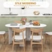 TAVOLO PIEGHEVOLE PER 6 PERSONE CON 2 RIBALTE OVALE IN LEGNO, 163X80X75 CM, BIANCO