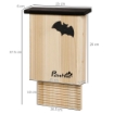 SET DI 3 CASETTE PER PIPISTRELLI IN LEGNO DI ABETE PER ESTERNI, 25X6X37.5 CM, LEGNO NATURALE